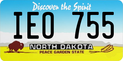 ND license plate IEO755