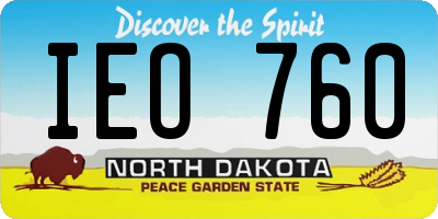 ND license plate IEO760