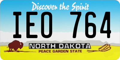 ND license plate IEO764