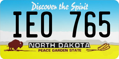 ND license plate IEO765