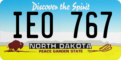 ND license plate IEO767