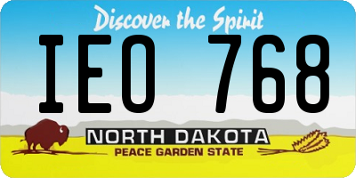ND license plate IEO768