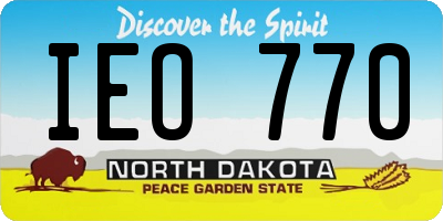 ND license plate IEO770