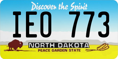 ND license plate IEO773