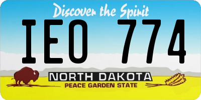 ND license plate IEO774