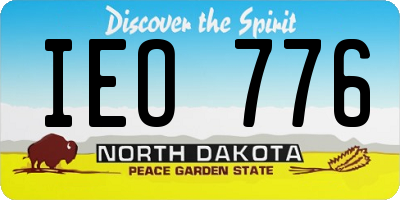 ND license plate IEO776