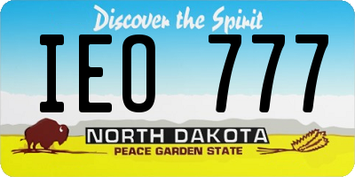 ND license plate IEO777