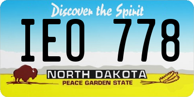 ND license plate IEO778