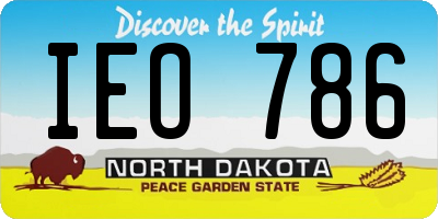 ND license plate IEO786