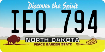 ND license plate IEO794