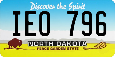 ND license plate IEO796