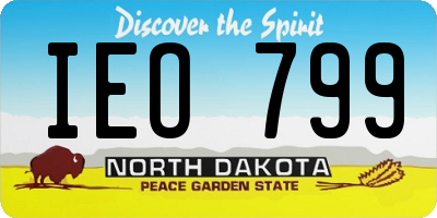 ND license plate IEO799
