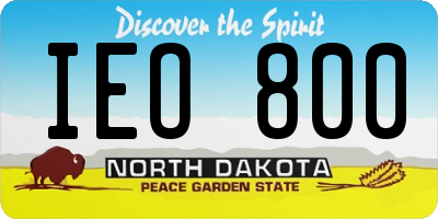 ND license plate IEO800