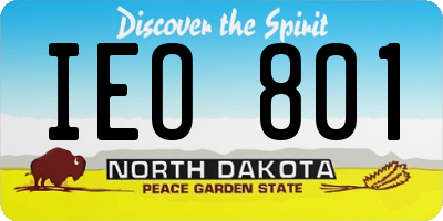 ND license plate IEO801