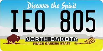 ND license plate IEO805
