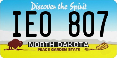 ND license plate IEO807