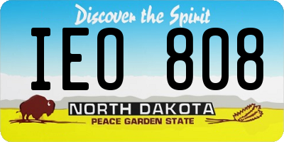ND license plate IEO808