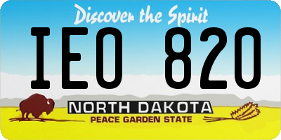 ND license plate IEO820