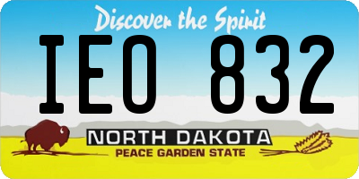 ND license plate IEO832