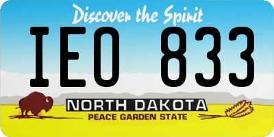ND license plate IEO833
