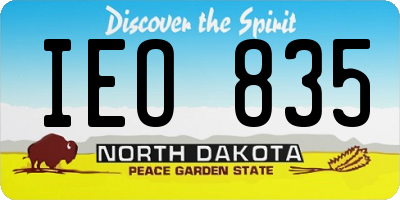 ND license plate IEO835
