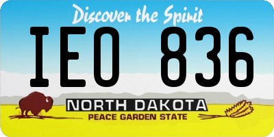 ND license plate IEO836