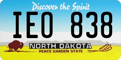 ND license plate IEO838