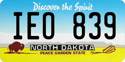 ND license plate IEO839