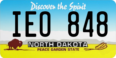 ND license plate IEO848