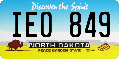 ND license plate IEO849