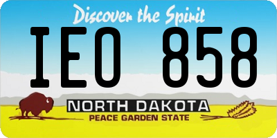 ND license plate IEO858