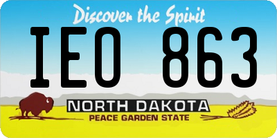 ND license plate IEO863