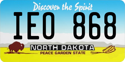 ND license plate IEO868