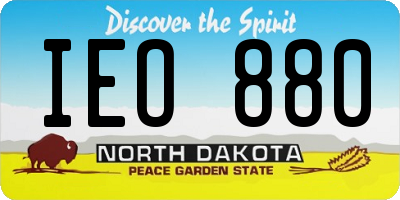ND license plate IEO880