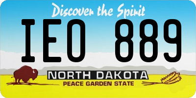 ND license plate IEO889