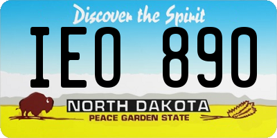ND license plate IEO890