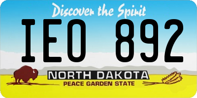 ND license plate IEO892