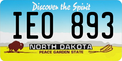 ND license plate IEO893