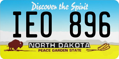 ND license plate IEO896