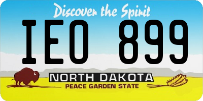 ND license plate IEO899