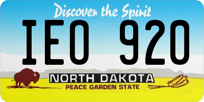 ND license plate IEO920