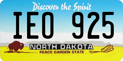 ND license plate IEO925
