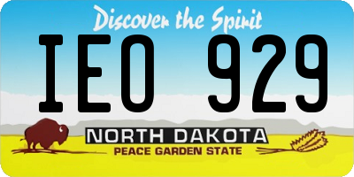 ND license plate IEO929
