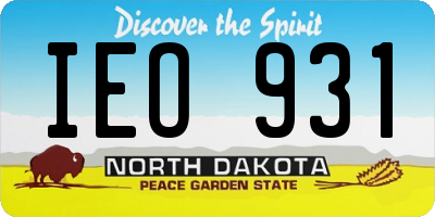 ND license plate IEO931