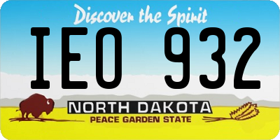ND license plate IEO932