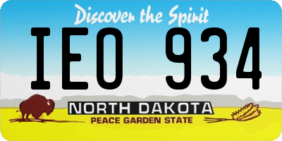 ND license plate IEO934