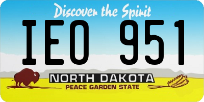 ND license plate IEO951