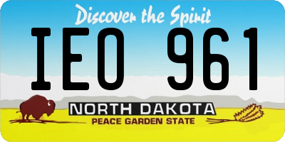 ND license plate IEO961