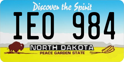 ND license plate IEO984