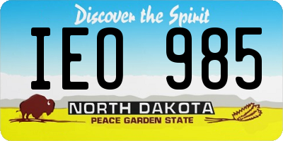 ND license plate IEO985